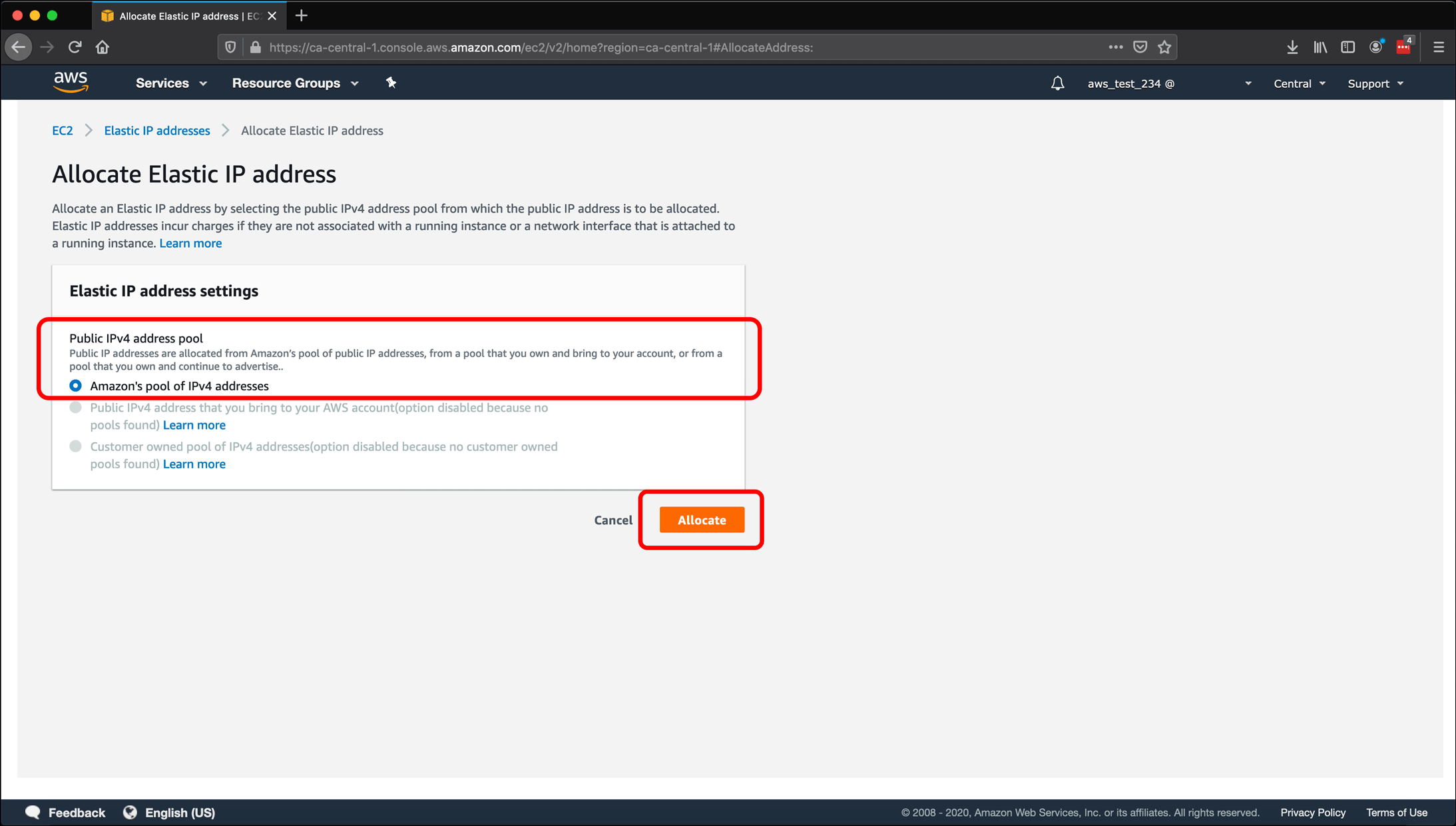 Screenshot: AWS EC2 instance, Elastic IPs, Route 53 DNS management, and restarting or shutting down the instance.