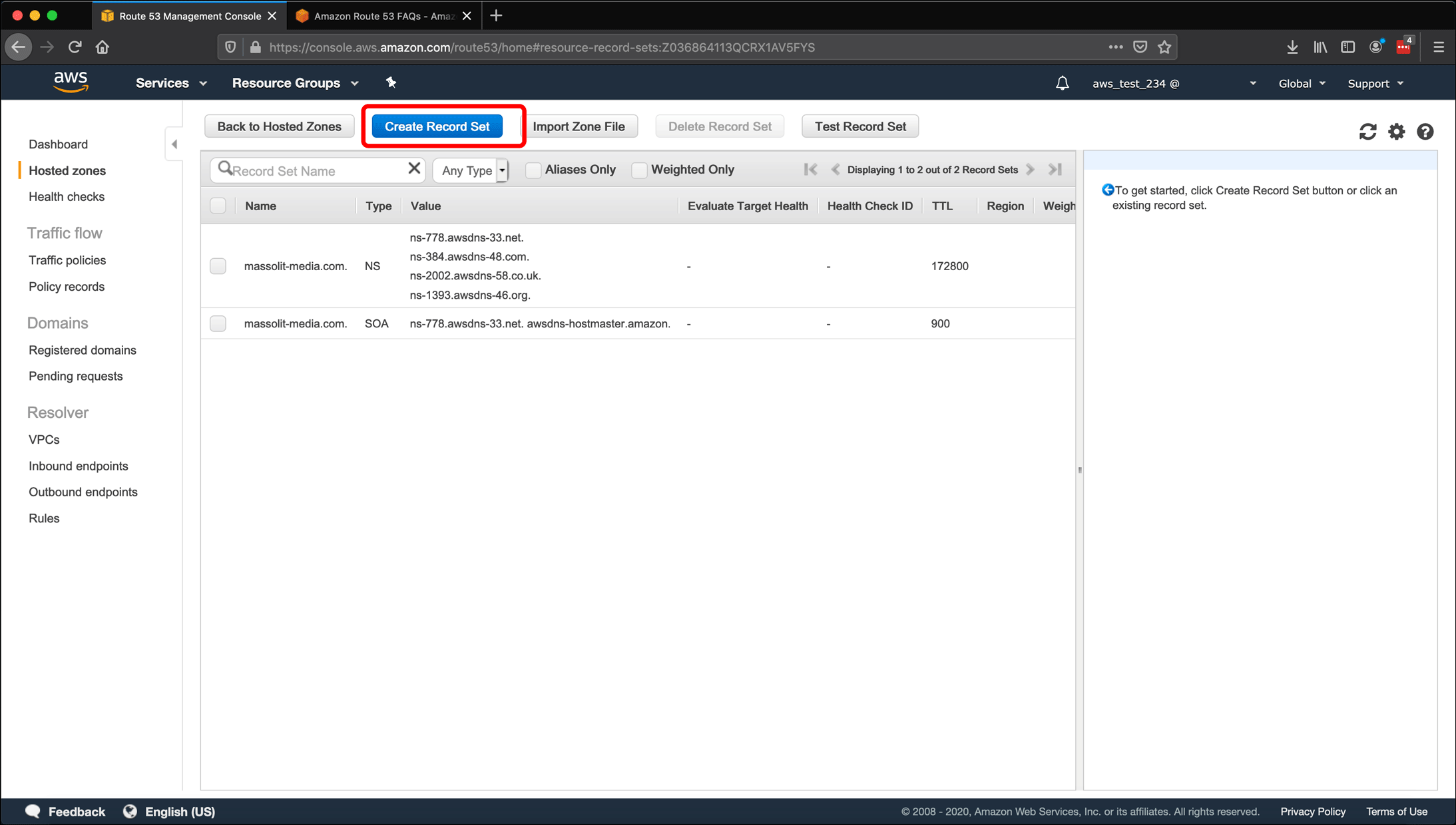 Screenshot: AWS EC2 instance, Elastic IPs, Route 53 DNS management, and restarting or shutting down the instance.