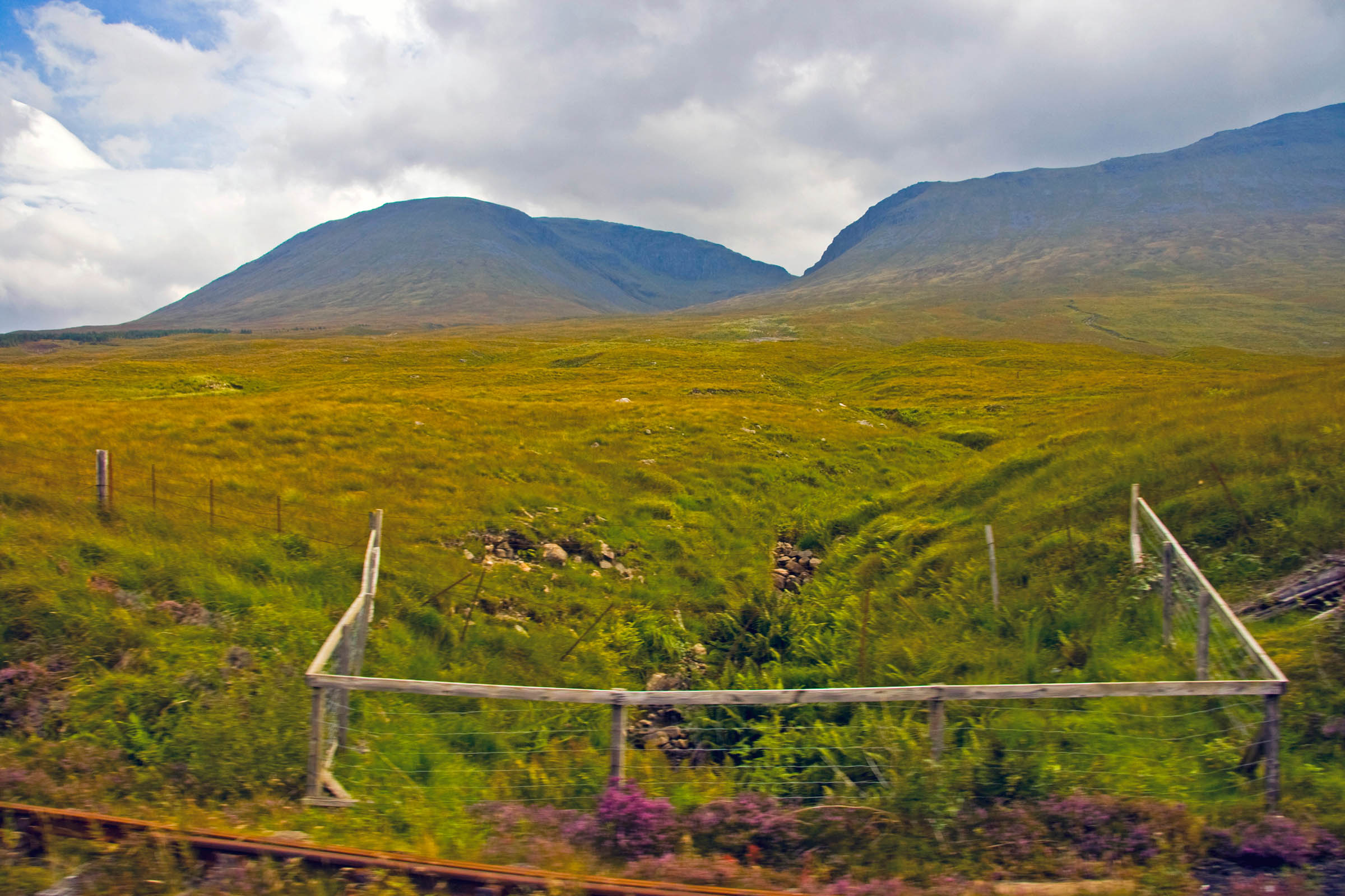 Creag Coire an Dothaidh mountain near the Bridge of Orchy station on the West Highlands line, Argyll and Bute, Scotland, 2010.