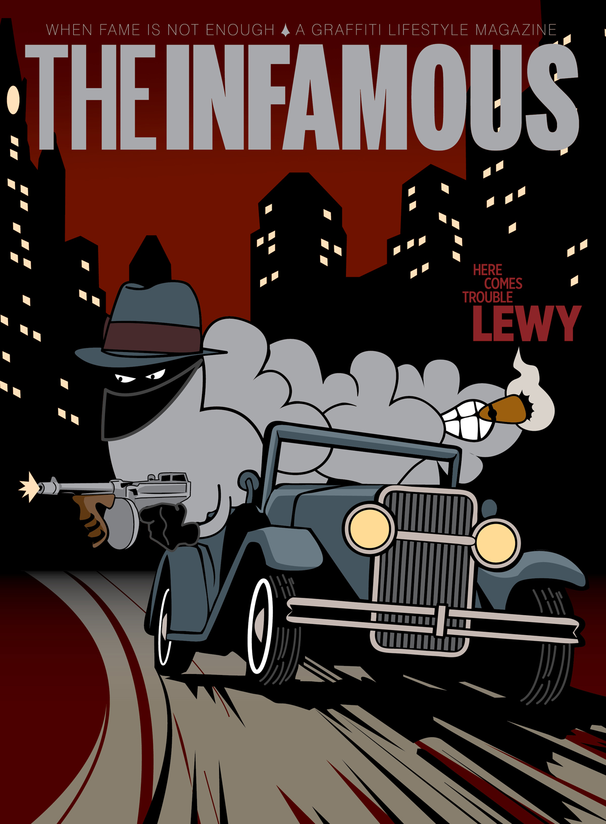 Cover of Issue 6 of The Infamous magazine, 2011. Illustration by Ikews.