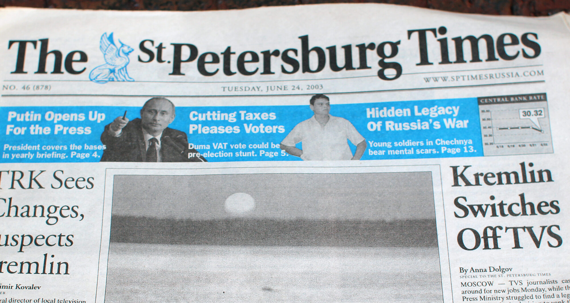 Photo of the June 24, 2003, edition of The St. Petersburg Times.