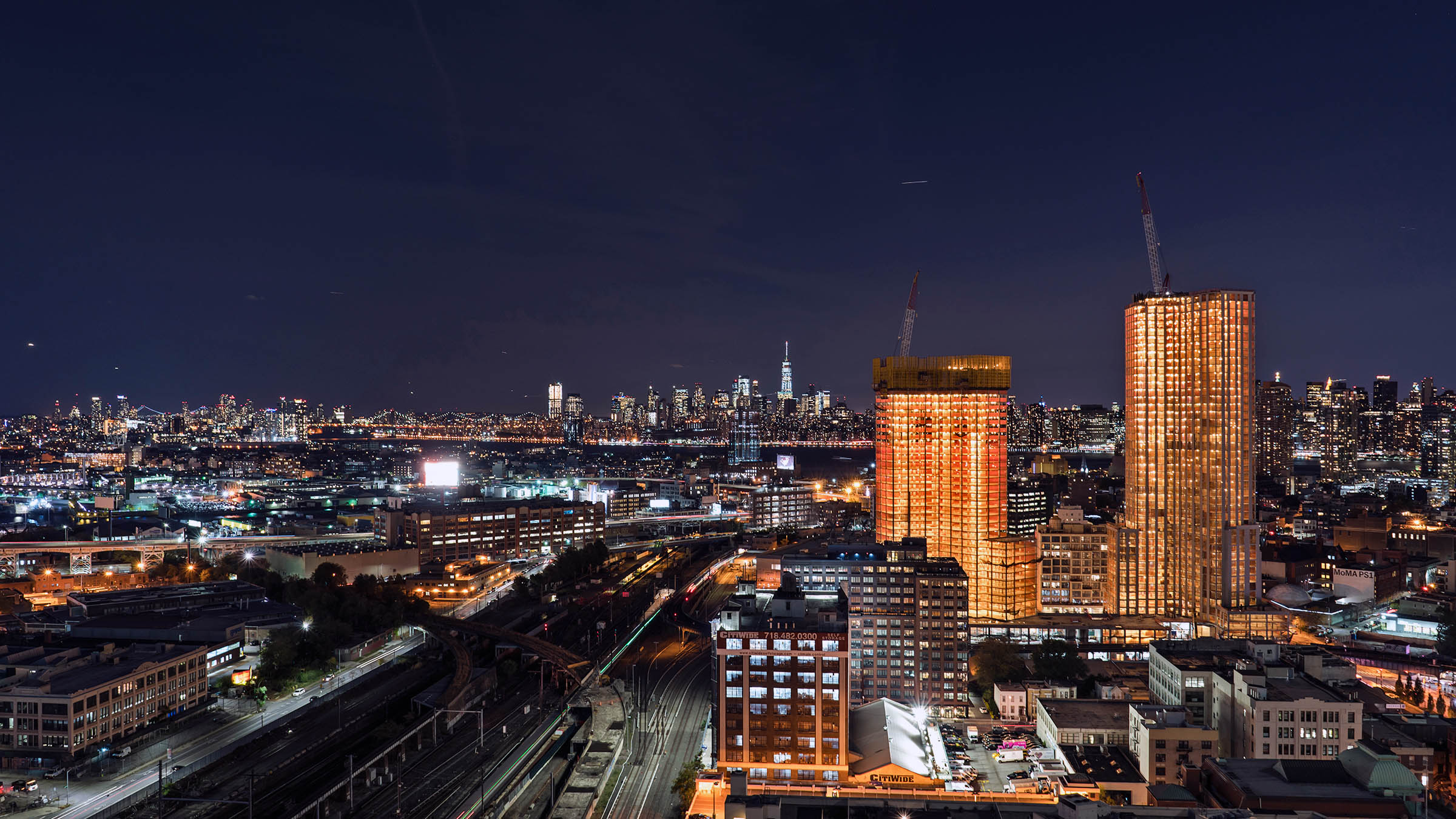 View of Long Island City, Queens, and Manhattan, NY, USA, 2017.